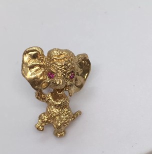  14K gold Dumbo, the Disney character. Nobel Antique jewelry Store, Santa Monica. Made in America.